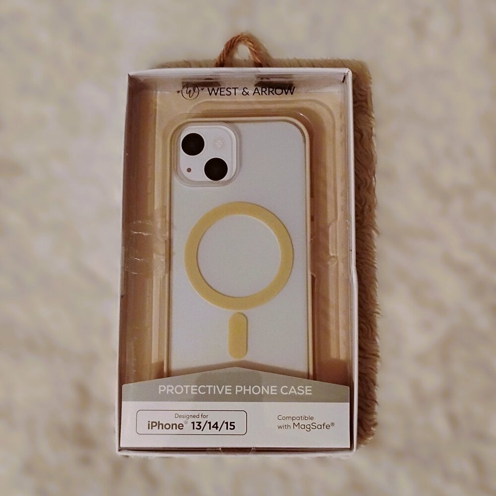 West & Arrow White/Tan iPhone 13/14/15 Protective Phone Case